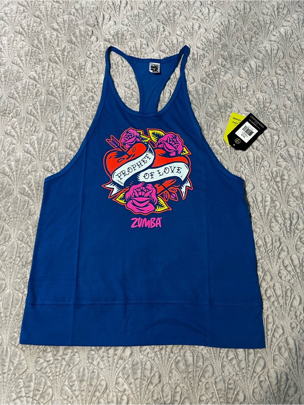 Zumba Fitness Fitness Celebrate Love Racerback Tank Graphic Decor Small NWT